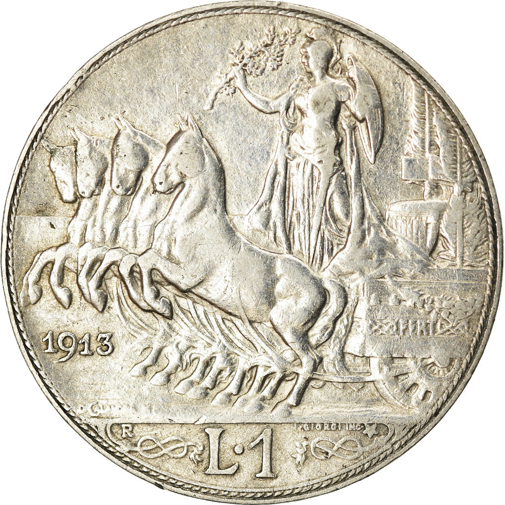 Münze, Italien, Vittorio Emanuele III, Lira, 1913, Rome, S+, Silber, KM:45