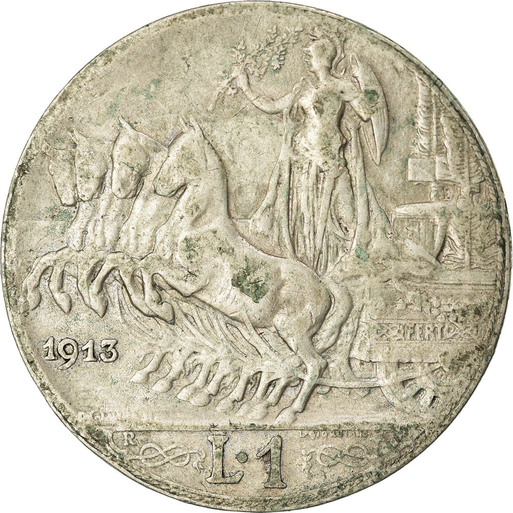 Münze, Italien, Vittorio Emanuele III, Lira, 1913, Rome, S+, Silber, KM:45