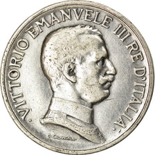 Moneta, Włochy, Vittorio Emanuele III, Lira, 1917, Rome, VF(30-35), Srebro