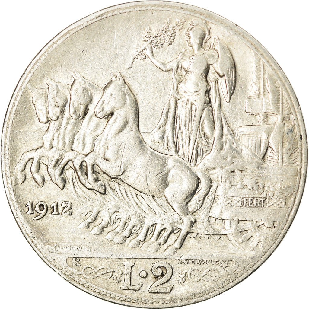 Münze, Italien, Vittorio Emanuele III, 2 Lire, 1912, Rome, S+, Silber, KM:46