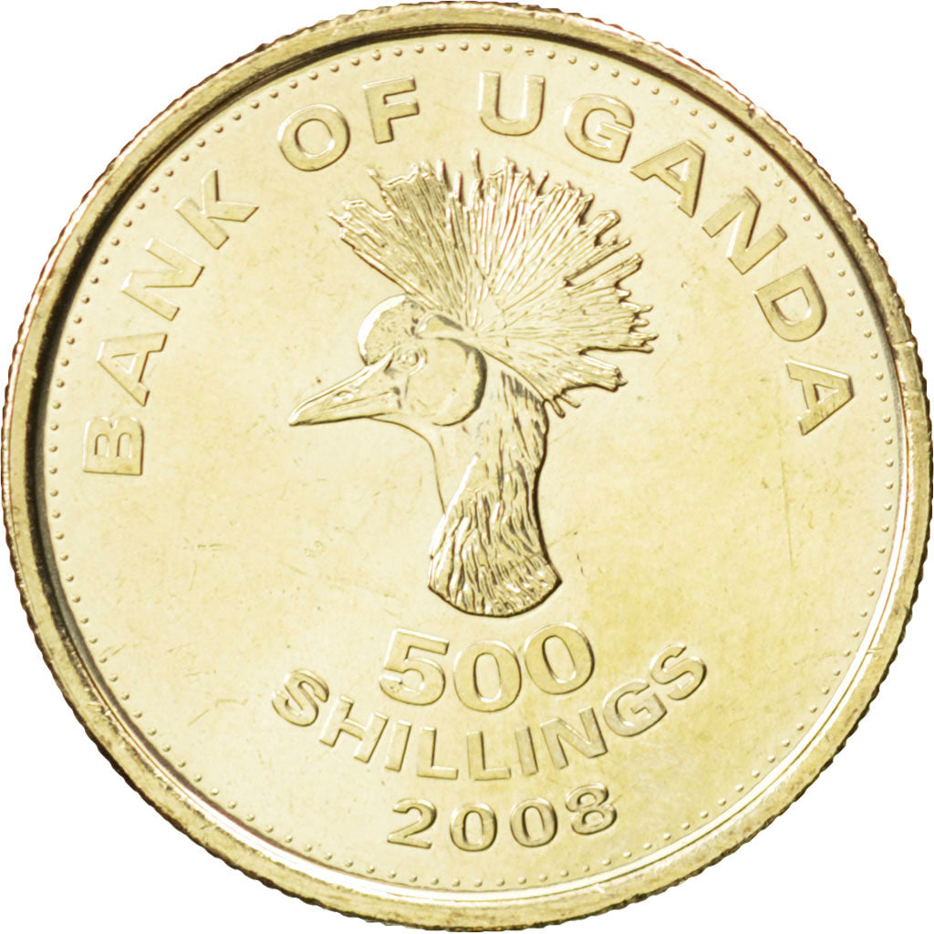 Coin, Uganda, 500 Shillings, 2008, MS(63), Nickel-brass, KM:69
