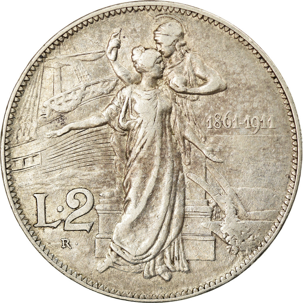 Monnaie, Italie, Vittorio Emanuele III, 2 Lire, 1911, Rome, TB, Argent, KM:52