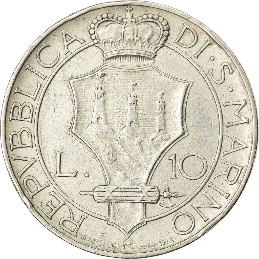 Moneta, San Marino, 10 Lire, 1931, Rome, BB, Argento, KM:10
