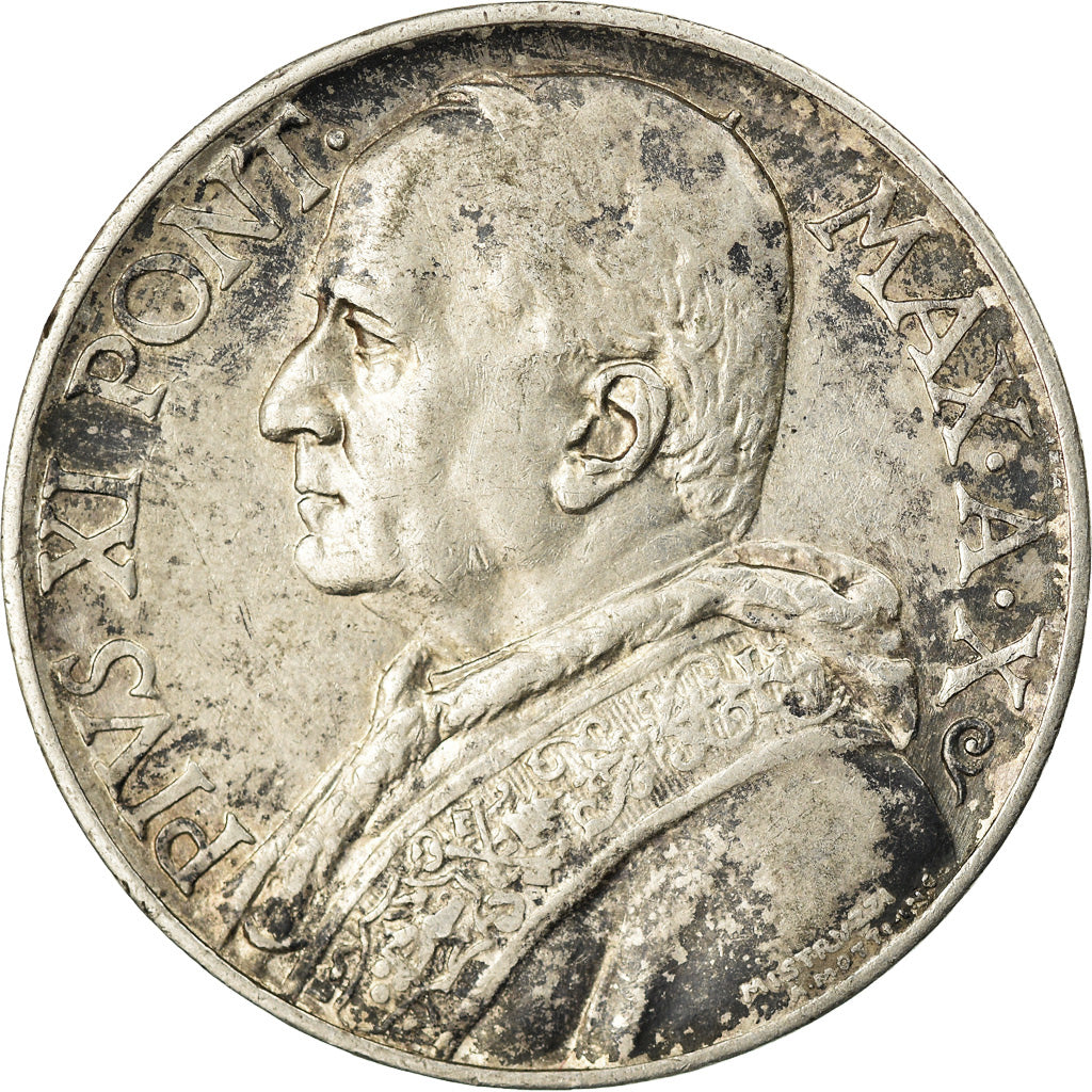 Coin, VATICAN CITY, Pius XI, 10 Lire, 1931, Roma, EF(40-45), Silver, KM:8