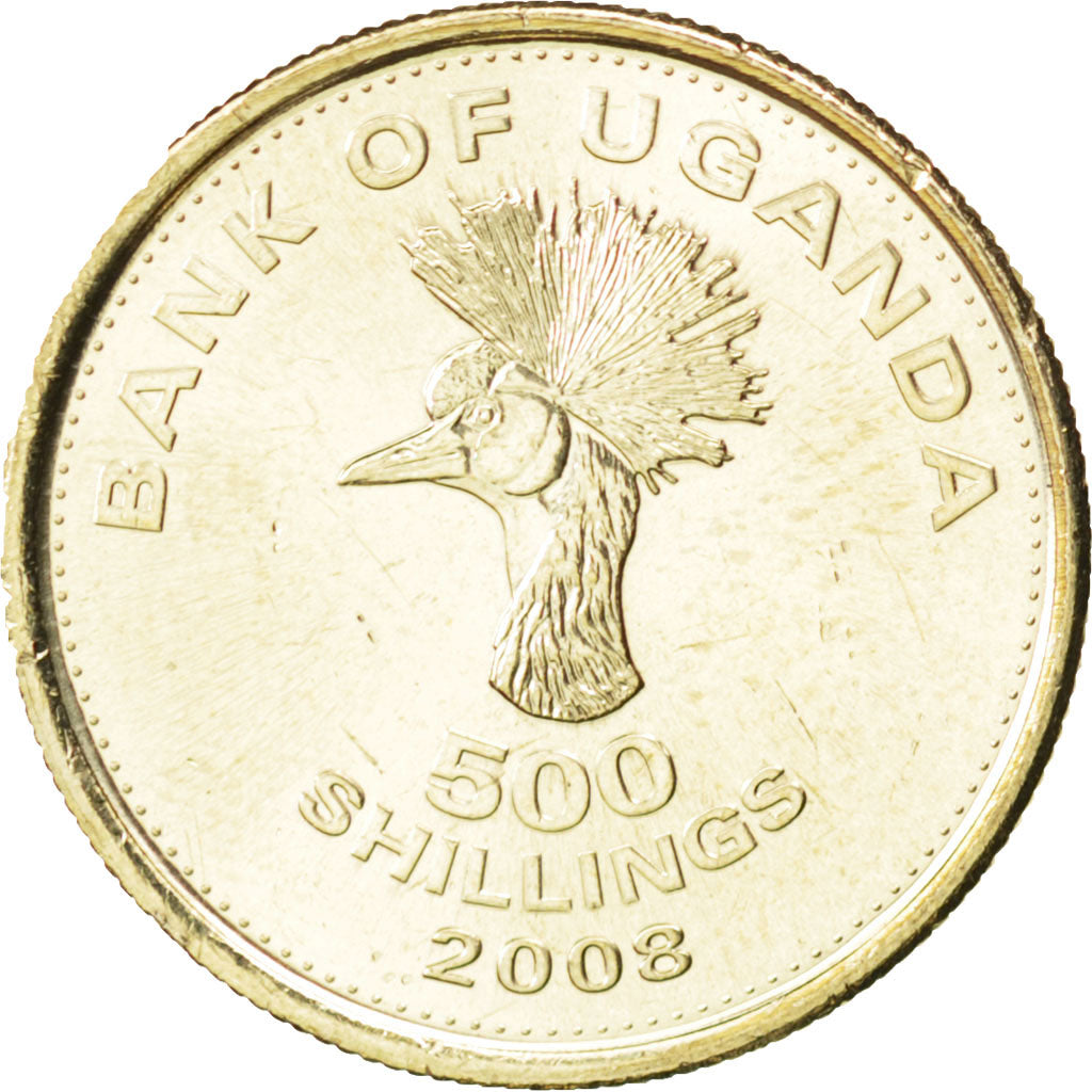 Coin, Uganda, 500 Shillings, 2008, MS(63), Nickel-brass, KM:69