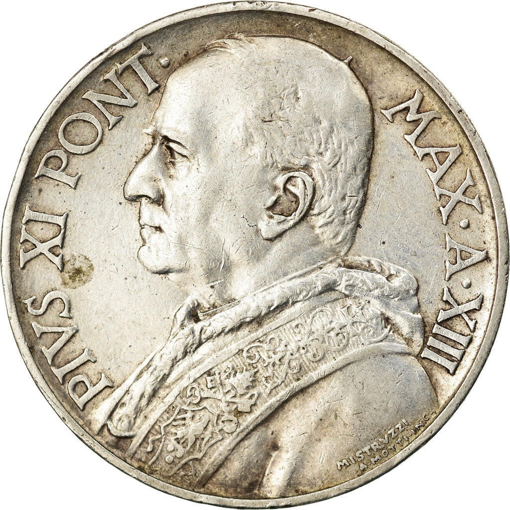 Moeda, CIDADE DO VATICANO, Pius XI, 10 Lire, 1934, Roma, AU(50-53), Prata, KM:8