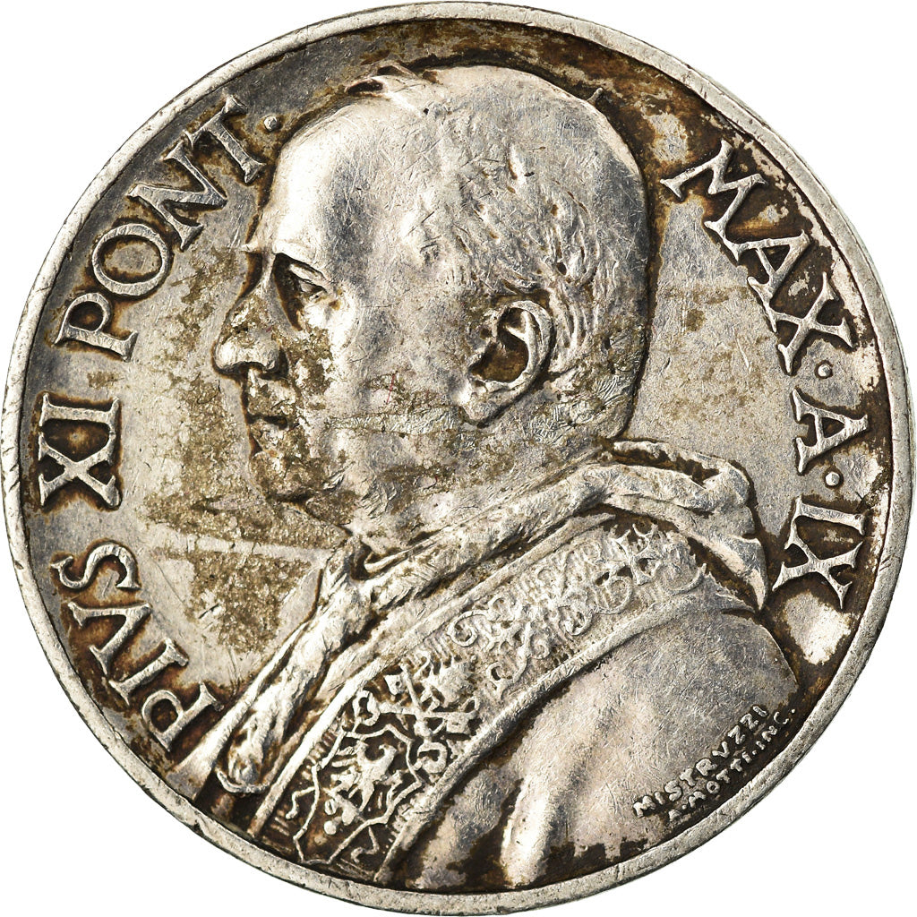 Moneta, PAŃSTWO WATYKAŃSKIE, Pius XI, 5 Lire, 1930, Roma, EF(40-45), Srebro