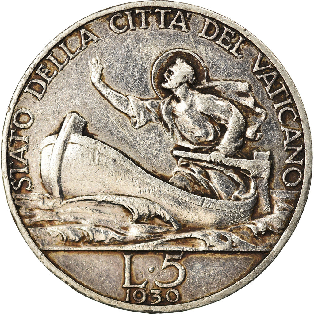 Moneta, PAŃSTWO WATYKAŃSKIE, Pius XI, 5 Lire, 1930, Roma, EF(40-45), Srebro