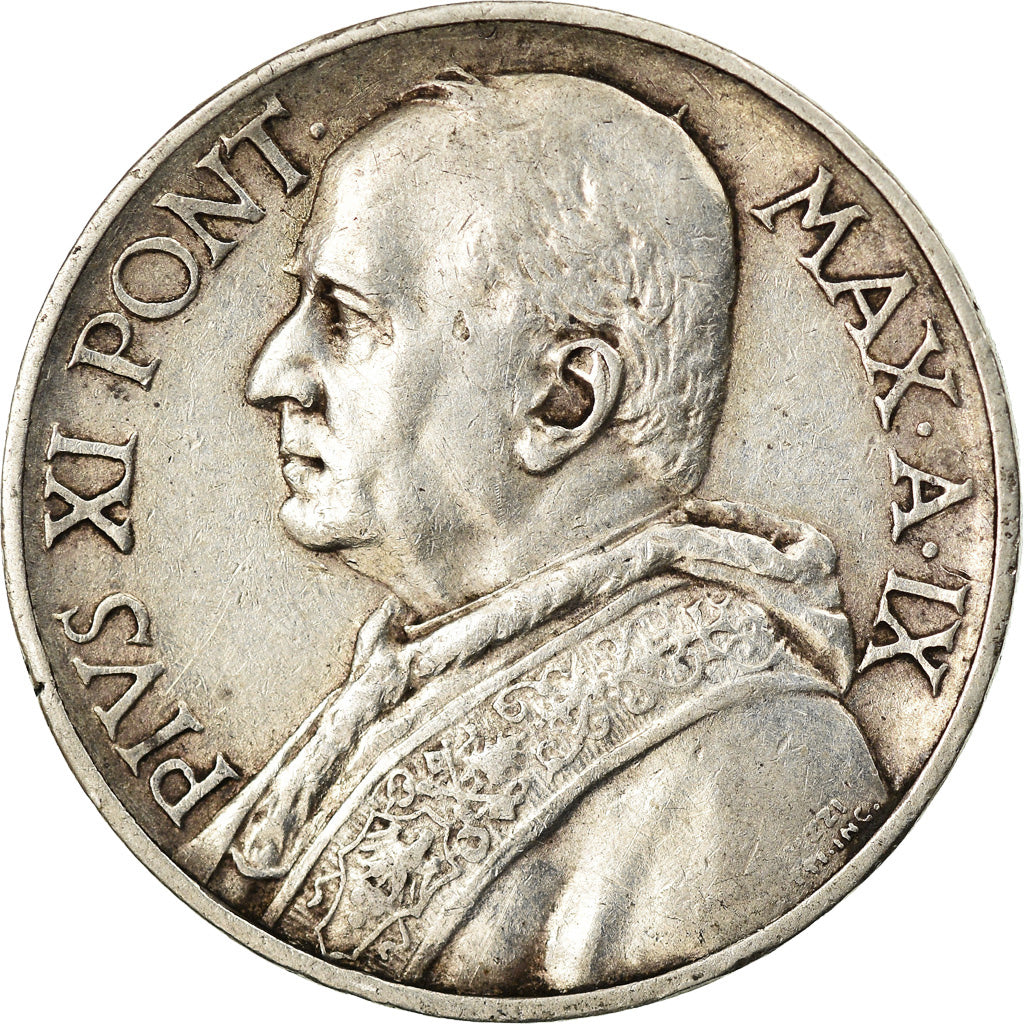 Münze, Vatikanstadt, Pius XI, 5 Lire, 1930, Roma, SS, Silber, KM:7