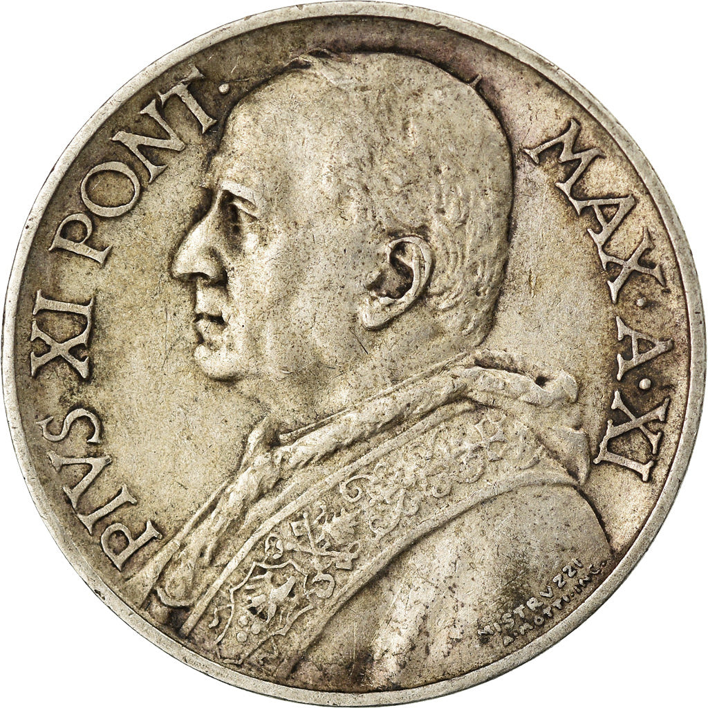 Monnaie, Cité du Vatican, Pius XI, 5 Lire, 1932, Roma, TTB, Argent, KM:7