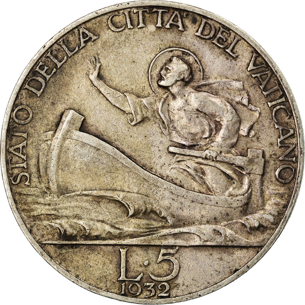 Monnaie, Cité du Vatican, Pius XI, 5 Lire, 1932, Roma, TTB, Argent, KM:7