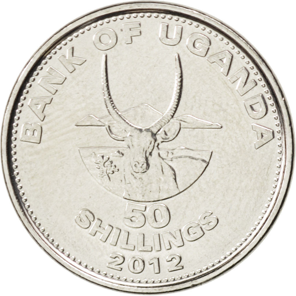 Coin, Uganda, 50 Shillings, 2012, MS(63), Nickel plated steel, KM:New