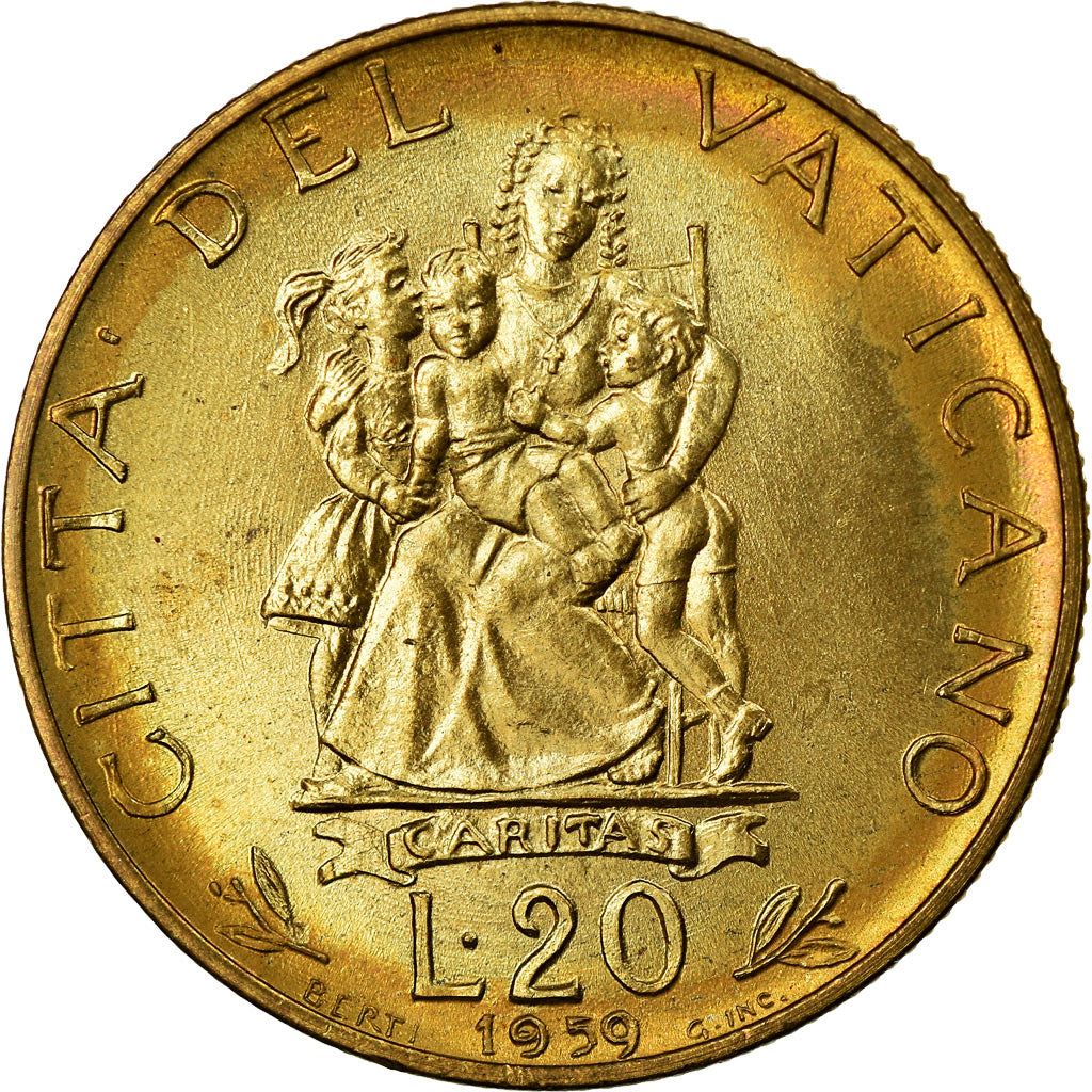 Monnaie, Cité du Vatican, John XXIII, 20 Lire, 1959, Roma, SPL+