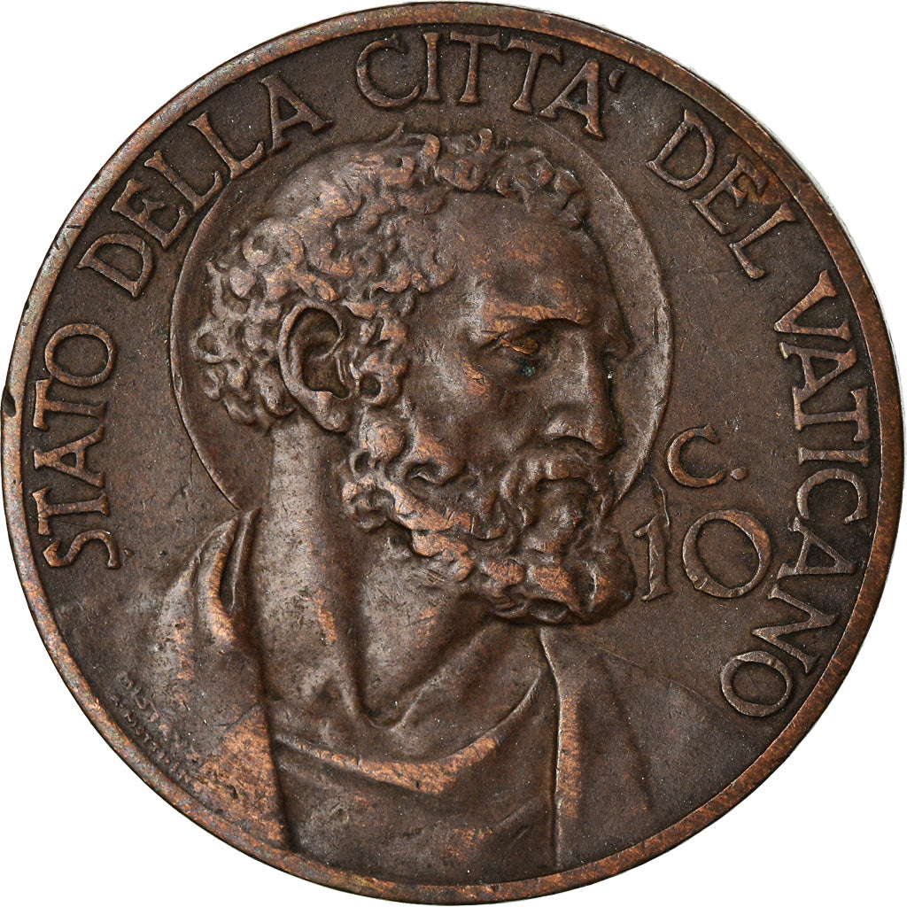 Moneta, CITTÀ DEL VATICANO, Pius XI, 10 Centesimi, 1932, BB+, Bronzo, KM:2