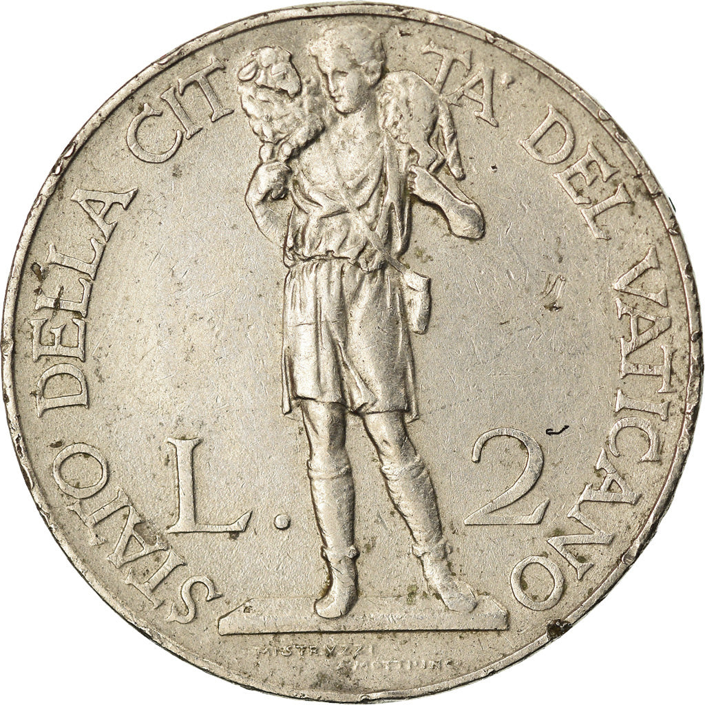 Moneta, CITTÀ DEL VATICANO, Pius XI, 2 Lire, 1932, BB, Nichel, KM:6