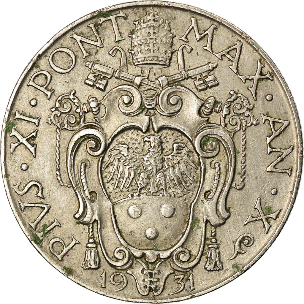 Moeda, CIDADE DO VATICANO, Pius XI, Lira, 1931, AU(50-53), Níquel, KM:5