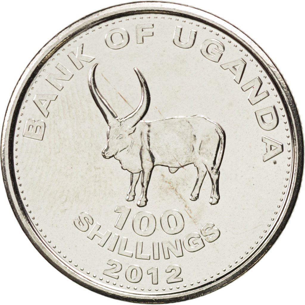 Coin, Uganda, 100 Shillings, 2012, MS(63), Nickel plated steel, KM:New
