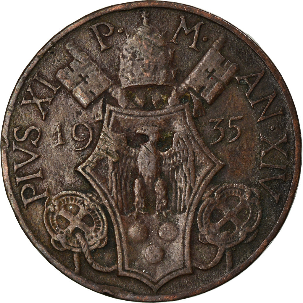 Monnaie, Cité du Vatican, Pius XI, 10 Centesimi, 1935, TTB+, Bronze, KM:2