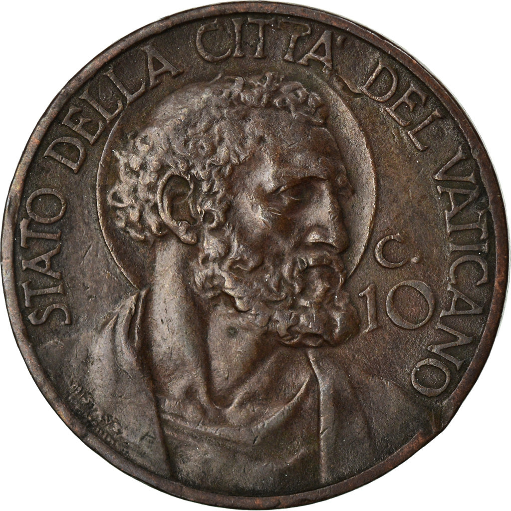 Monnaie, Cité du Vatican, Pius XI, 10 Centesimi, 1935, TTB+, Bronze, KM:2