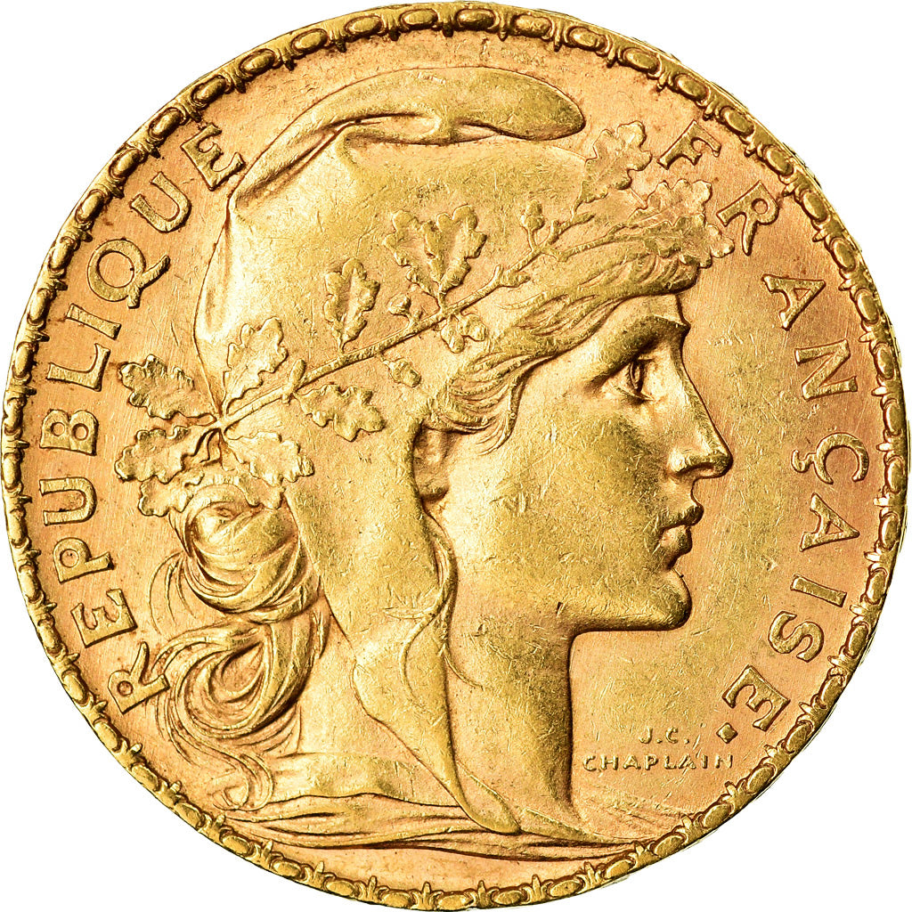 Moeda, França, Marianne, 20 Francs, 1903, Paris, AU(55-58), Dourado, KM:847
