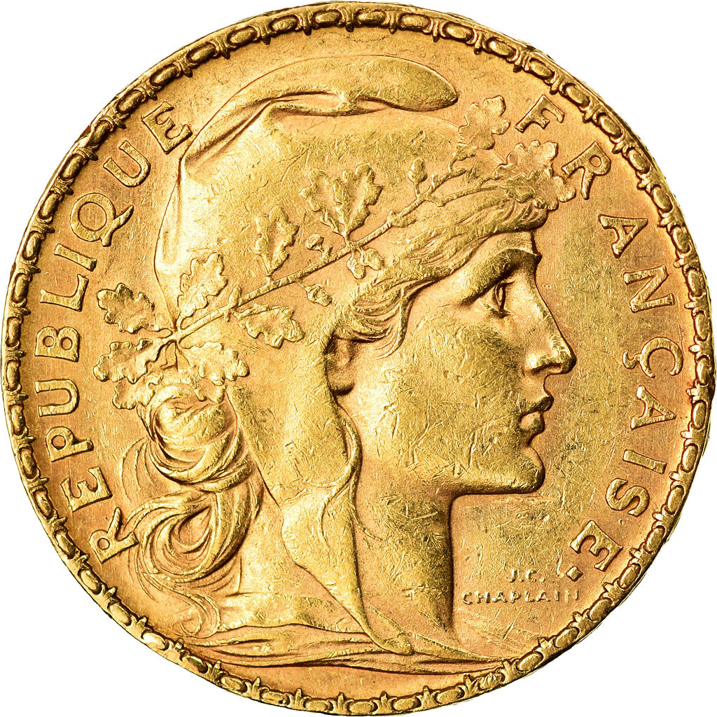 Moneda, Francia, Marianne, 20 Francs, 1904, Paris, MBC+, Oro, KM:847