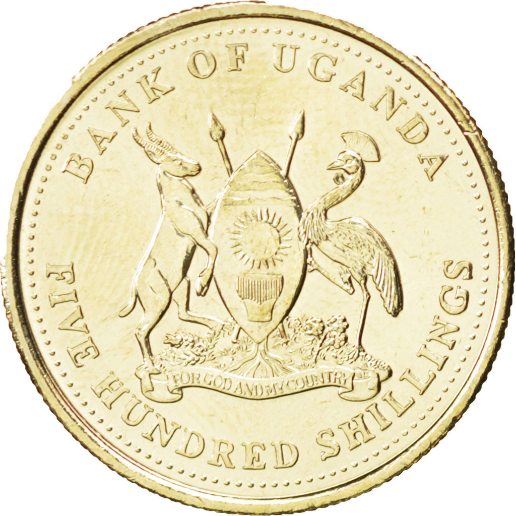 Uganda, 500 Shillings, 2008, SPL, Nichel-ottone, KM:69