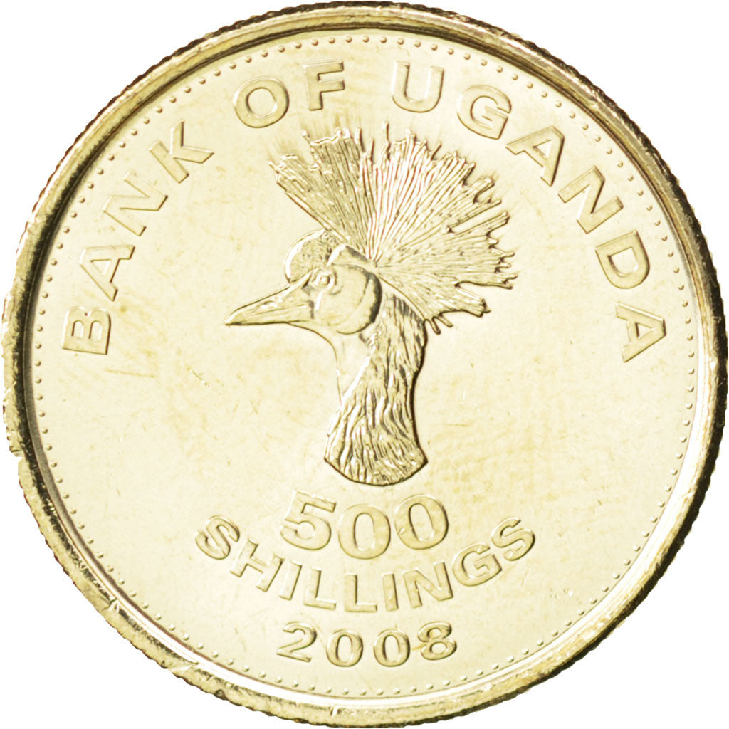 Uganda, 500 Shillings, 2008, SPL, Nichel-ottone, KM:69