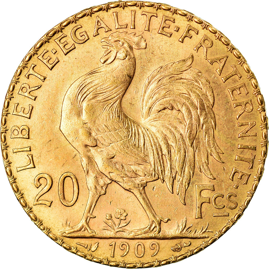 Coin, France, Marianne, 20 Francs, 1909, Paris, AU(55-58), Gold, KM:857