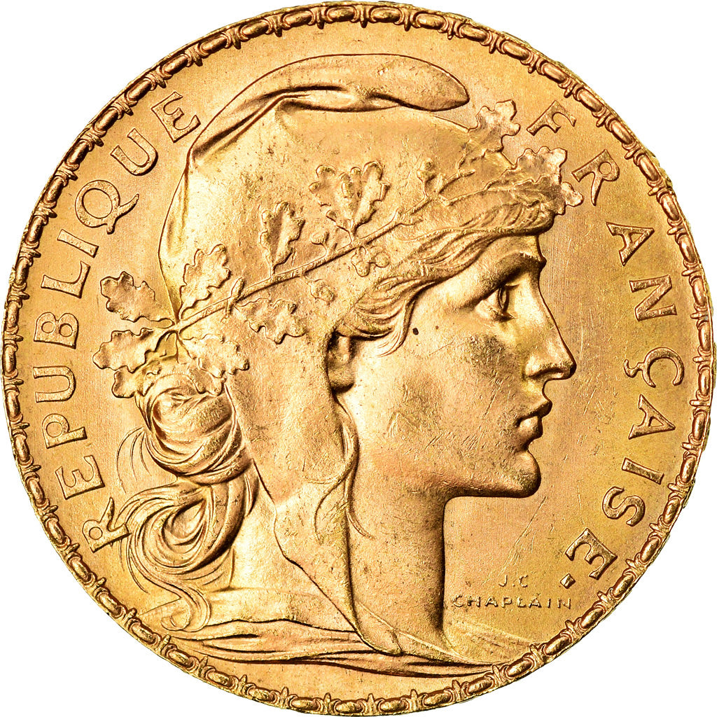 Münze, Frankreich, Marianne, 20 Francs, 1914, VZ+, Gold, KM:857, Gadoury:1064a