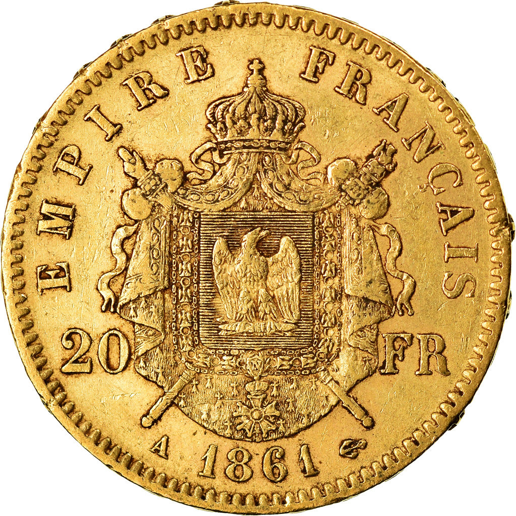 Monnaie, France, Napoleon III, Napoléon III, 20 Francs, 1861, Paris, TTB, Or