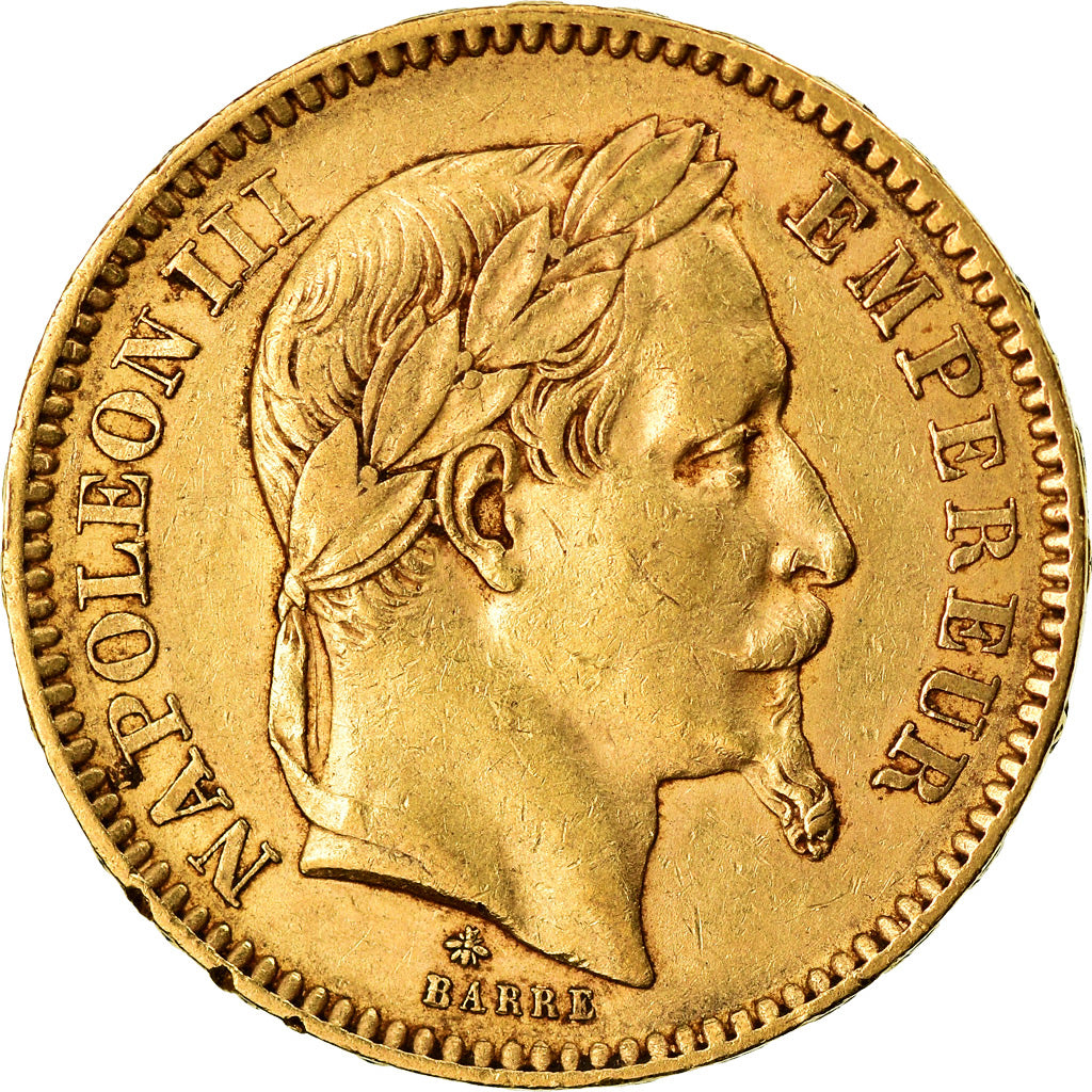 Moneta, Francia, Napoleon III, Napoléon III, 20 Francs, 1862, Paris, BB, Oro