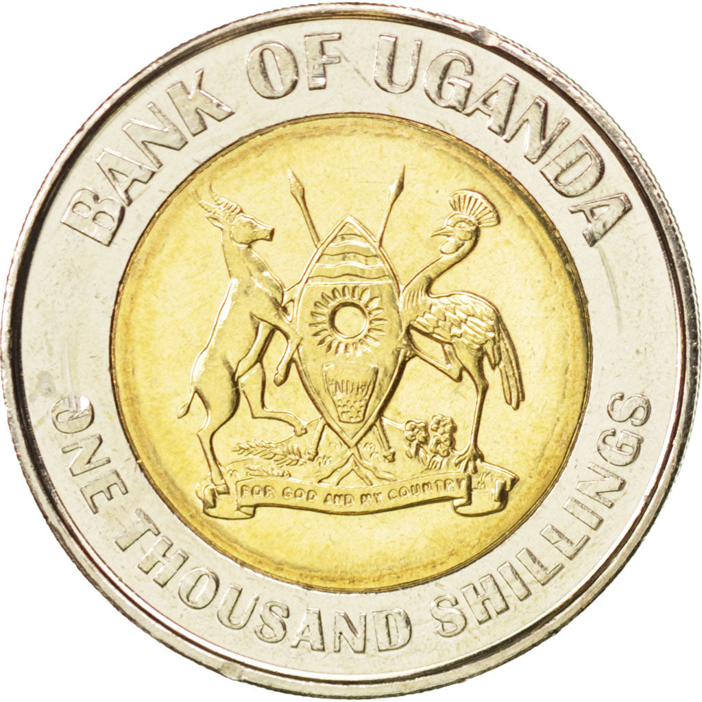 UGANDA, 1000 Shillings, 2012, KM #278, MS(63), Bi-Metallic, 10.20