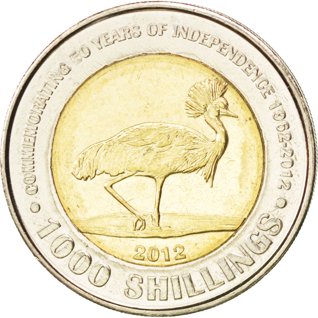 UGANDA, 1000 Shillings, 2012, KM #278, MS(63), Bi-Metallic, 10.20