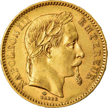 Moneda, Francia, Napoleon III, 20 Francs, 1866, Paris, EBC, Oro, KM:801.1