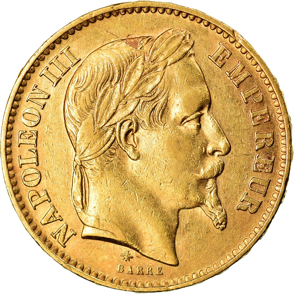 Moeda, França, Napoleon III, Napoléon III, 20 Francs, 1867, Paris, AU(50-53)