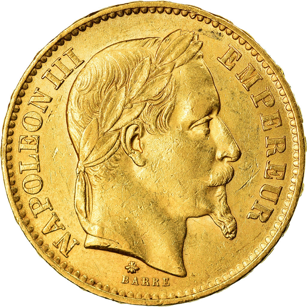 Coin, France, Napoleon III, Napoléon III, 20 Francs, 1868, Paris, AU(55-58)