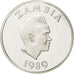 ZAMBIA, 10 Kwacha, 1989, KM #27, MS(63), Silver, 27.25