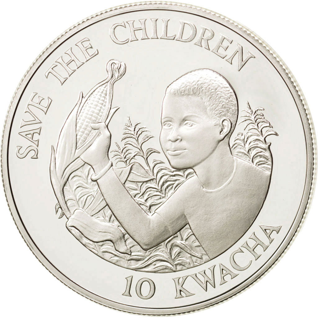 ZAMBIA, 10 Kwacha, 1989, KM #27, MS(63), Silver, 27.25