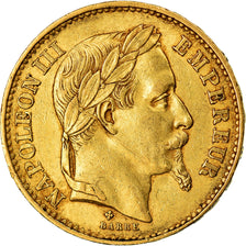 Moneda, Francia, Napoleon III, Napoléon III, 20 Francs, 1870, Strasbourg, MBC+