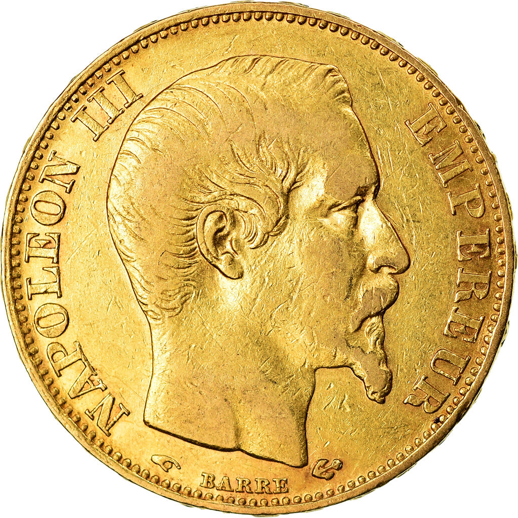 Munten, Frankrijk, Napoleon III, 20 Francs, 1857, Paris, ZF+, Goud, KM:781.1