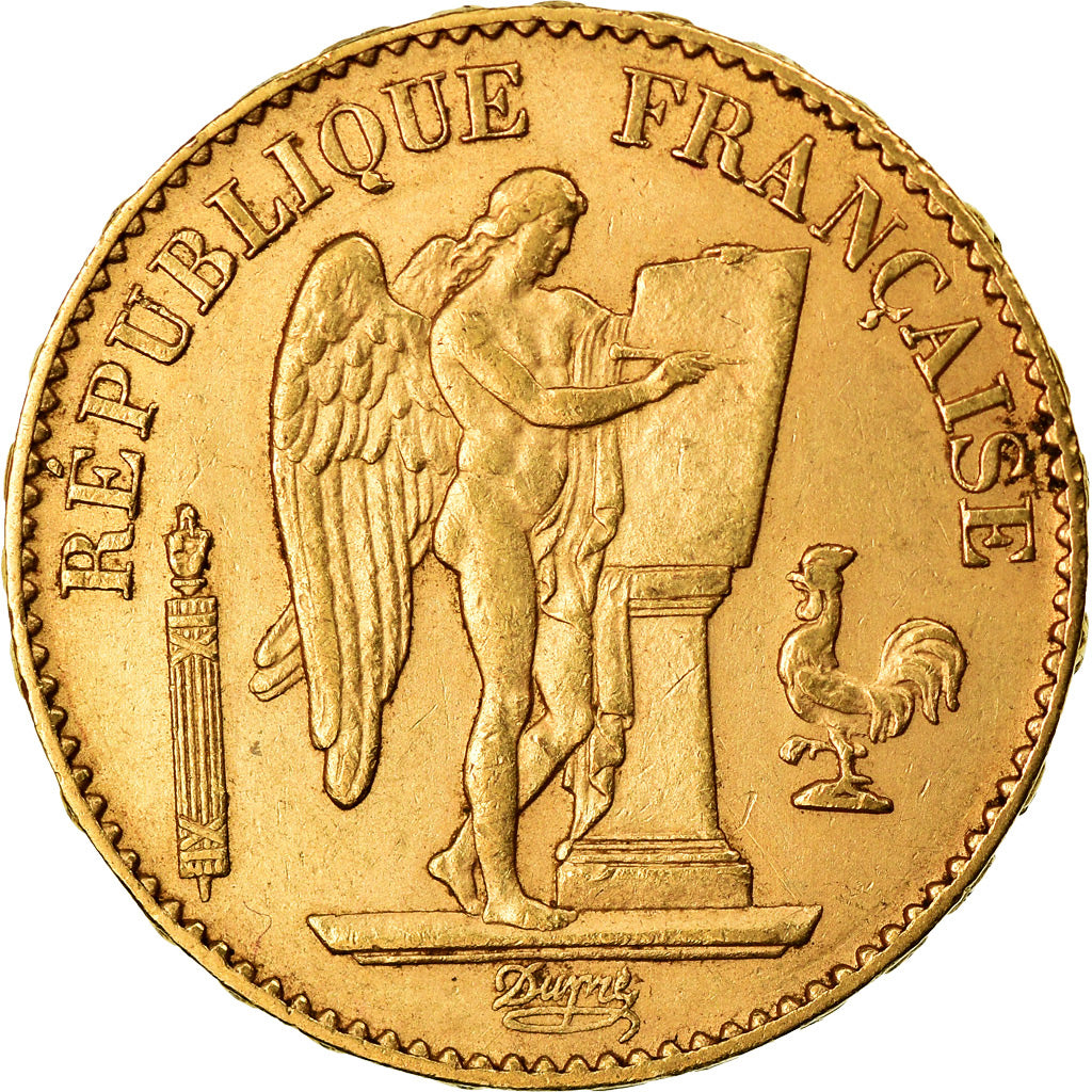 Moeda, França, Génie, 20 Francs, 1887, Paris, AU(50-53), Dourado, KM:825