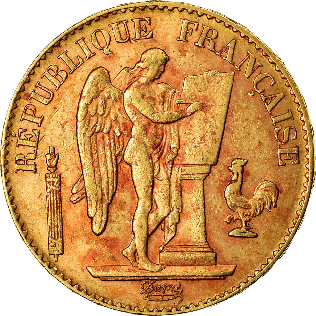 Moneta, Francja, Génie, 20 Francs, 1897, Paris, AU(50-53), Złoto, KM:825