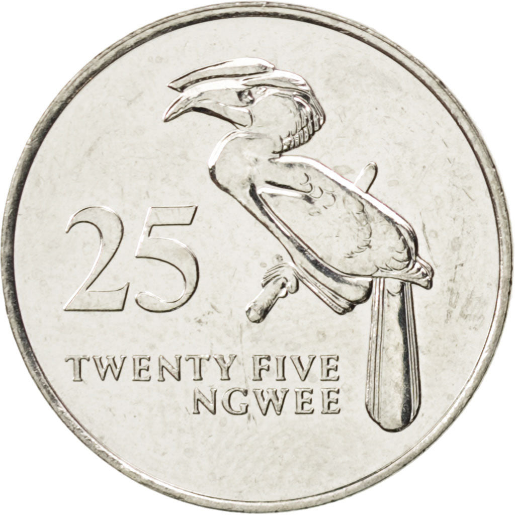 Coin, Zambia, 25 Ngwee, 1992, MS(63), Nickel plated steel, KM:29
