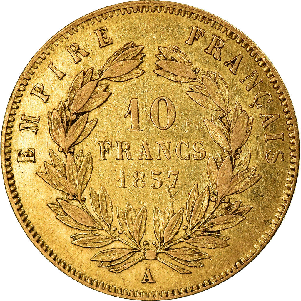 Münze, Frankreich, Napoleon III, 10 Francs, 1857, Paris, S+, Gold