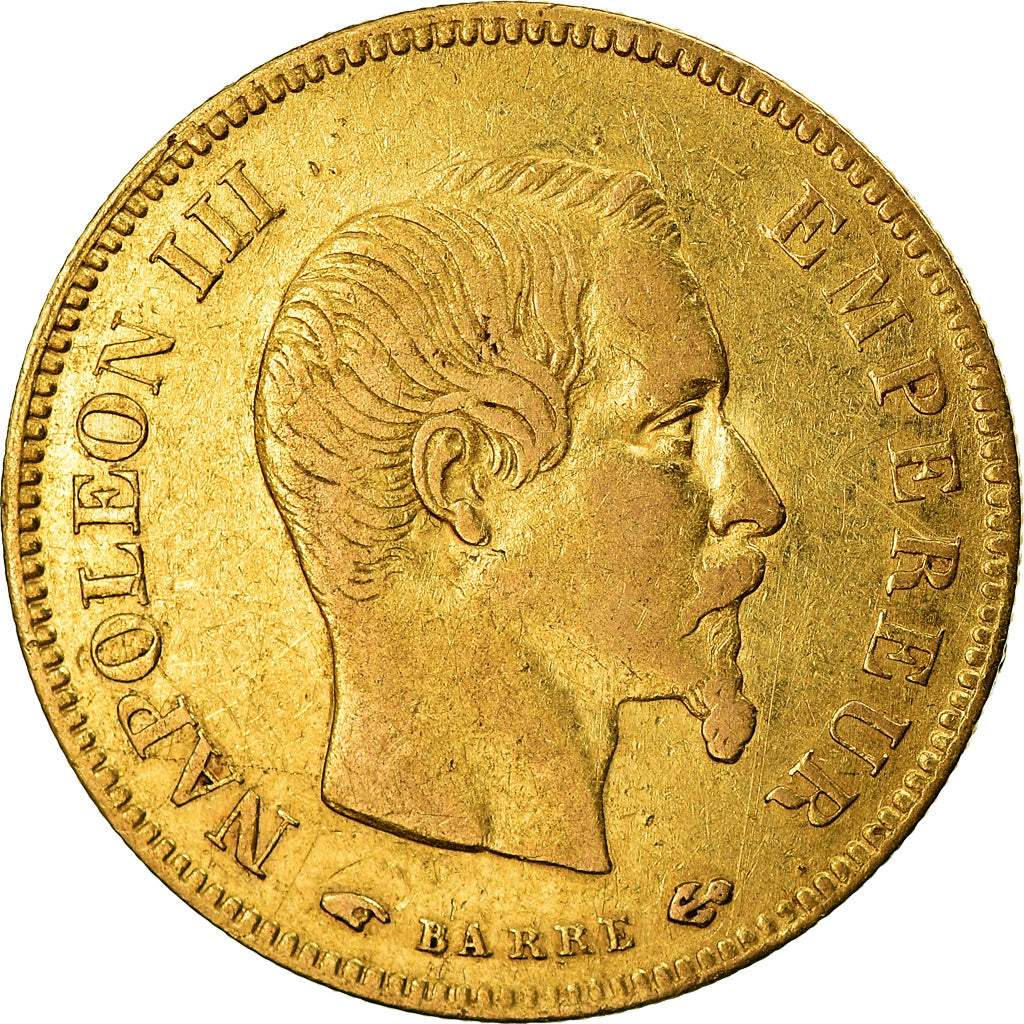 Moeda, França, Napoleon III, 10 Francs, 1857, Paris, VF(30-35), Gold