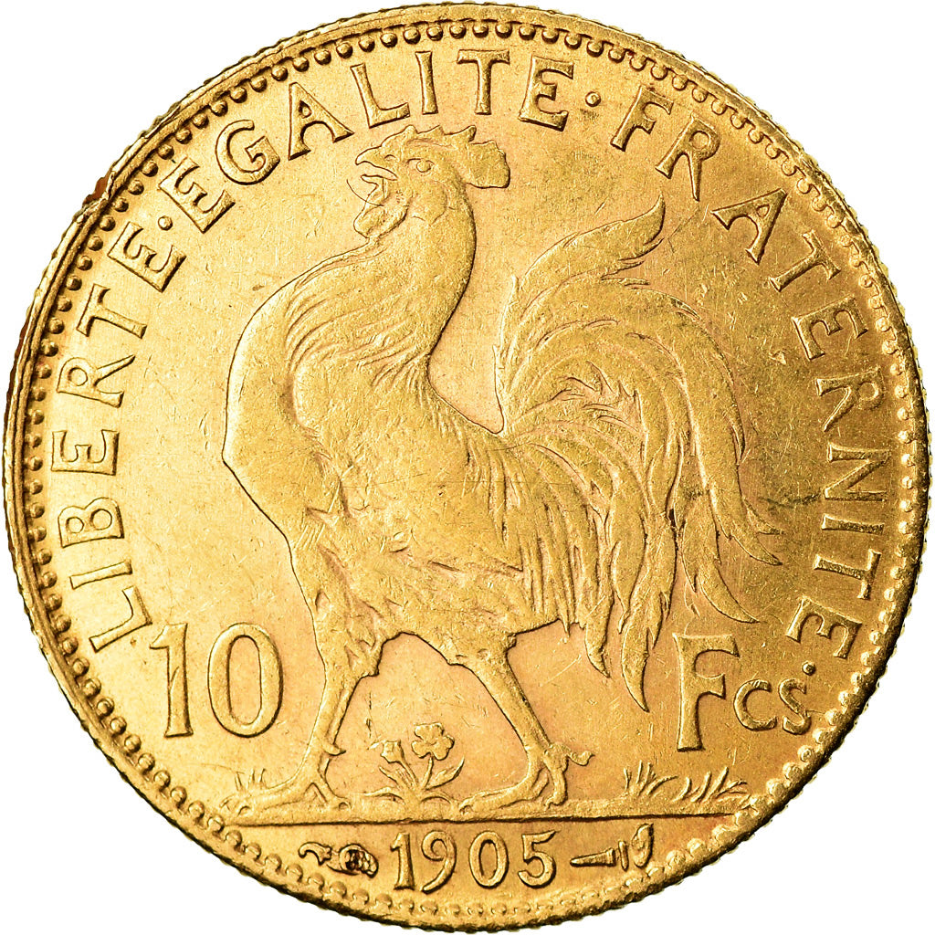Moneta, Francja, Marianne, 10 Francs, 1905, Paris, EF(40-45), Złoto, KM:846