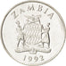 ZAMBIA, 25 Ngwee, 1992, British Royal Mint, KM #29, MS(63), Nickel Plated...
