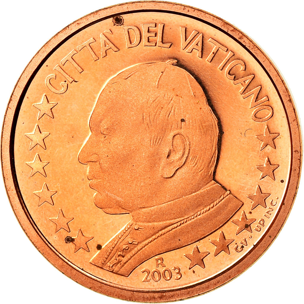 VATICAN CITY, Euro Cent, 2003, MS(65-70), Copper Plated Steel, KM:341