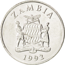 ZAMBIA, 50 Ngwee, 1992, KM #30, MS(63), Nickel Plated Steel, 22.55, 4.01