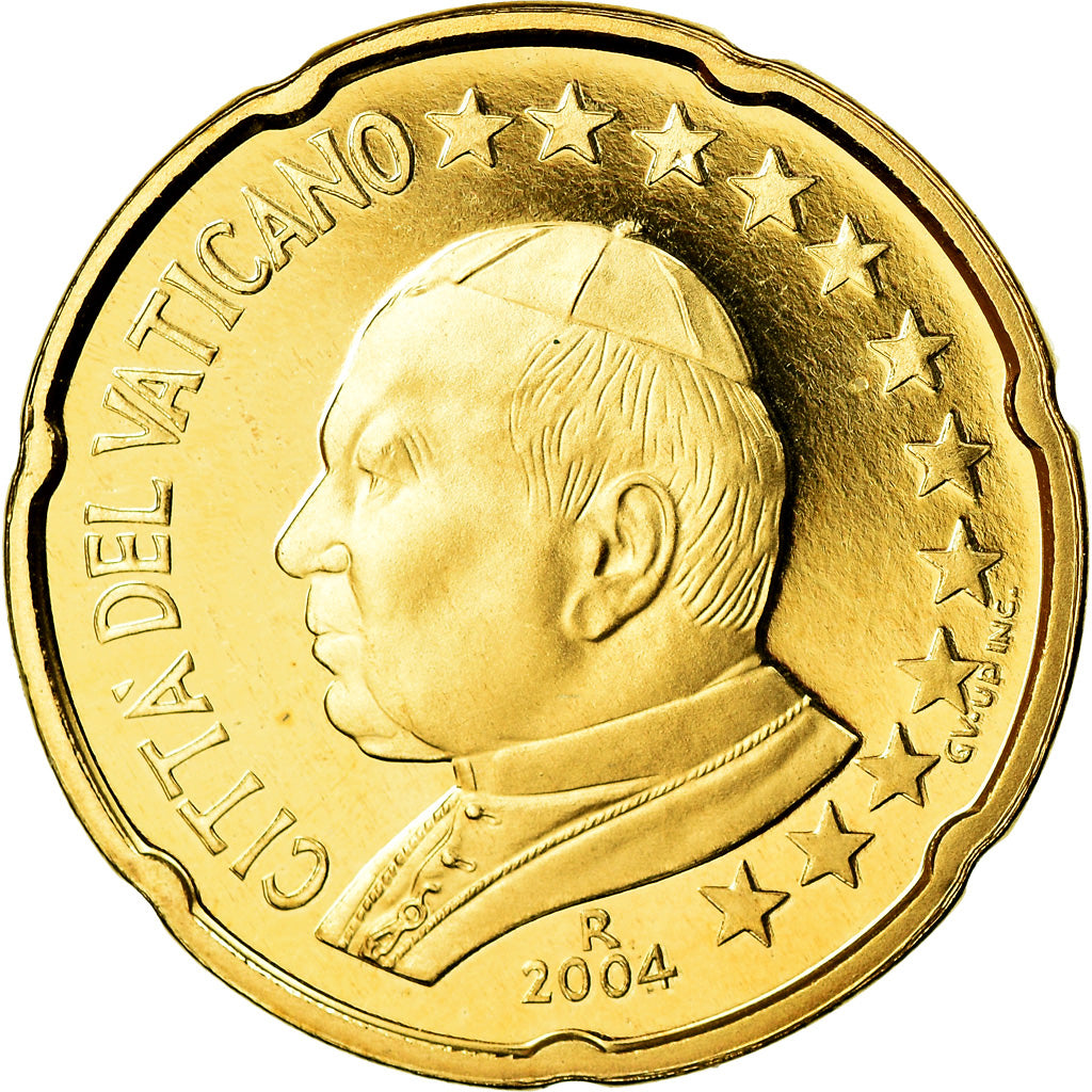 Monnaie, Cité du Vatican, John Paul II, 20 Euro Cent, 2004, Rome, FDC, Laiton